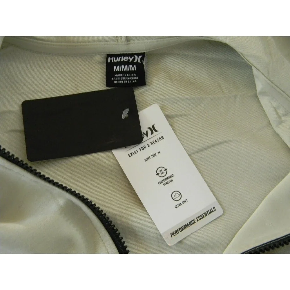 Hurley Exist Icon Extreme Zip Up Hoodie in Bone Scuba Pockets Beach NWT - Picture 4 of 4
